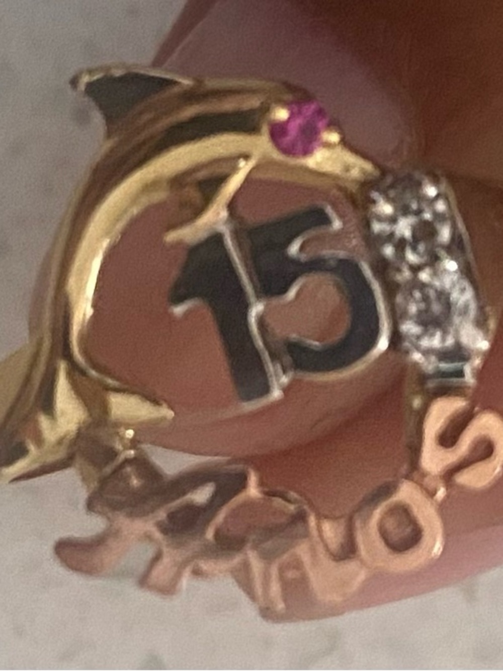 Gold Dolphin Quinceanera Ring
